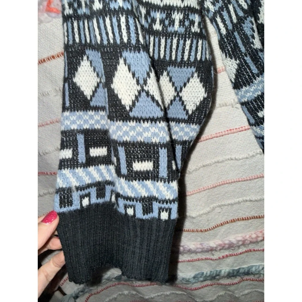 Stilnuovo‎ Knit Sweater M Multicolor Geometric Pullover 30% Wool Vintage 90s